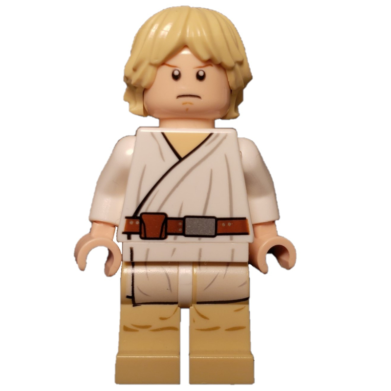 Lego Luke Skywalker, White Robe, Tan Legs, Dual Sided Head