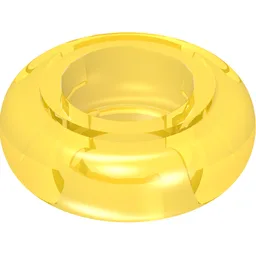 Clikits Bead, Ring, Thick Small with Hole / Trans-Neon Yellow