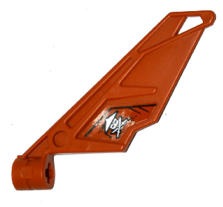 Lego Bionicle Wing Small / Tail with Axle Hole with Ninja Skull with Crossed Swords Pattern on Left Side (Sticker) - Set 70600
