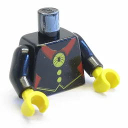Torso, Red Spider Medal Print (Fright Knights), Black Arms, Yellow Hands