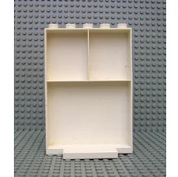 Duplo Building Wall with Shelf Compartments and 5 Studs On Top / White