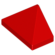 Lego Brick Sloped 45° 2 x 1 Triple with Ovoid Bottom Pin / Red
