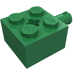 Brick Special 2 x 2 with Pin and Axle Hole / Green