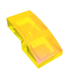 Brick Curved 2 x 1 No Studs [1/2 Bow] / Trans-Yellow