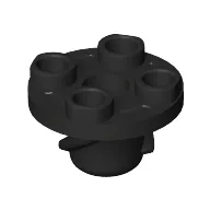 Plate Special Round 2 x 2 with Rotation Stem and Screw / Black