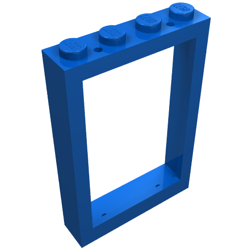 Lego Window 1 x 4 x 5 with Solid Studs / Blue