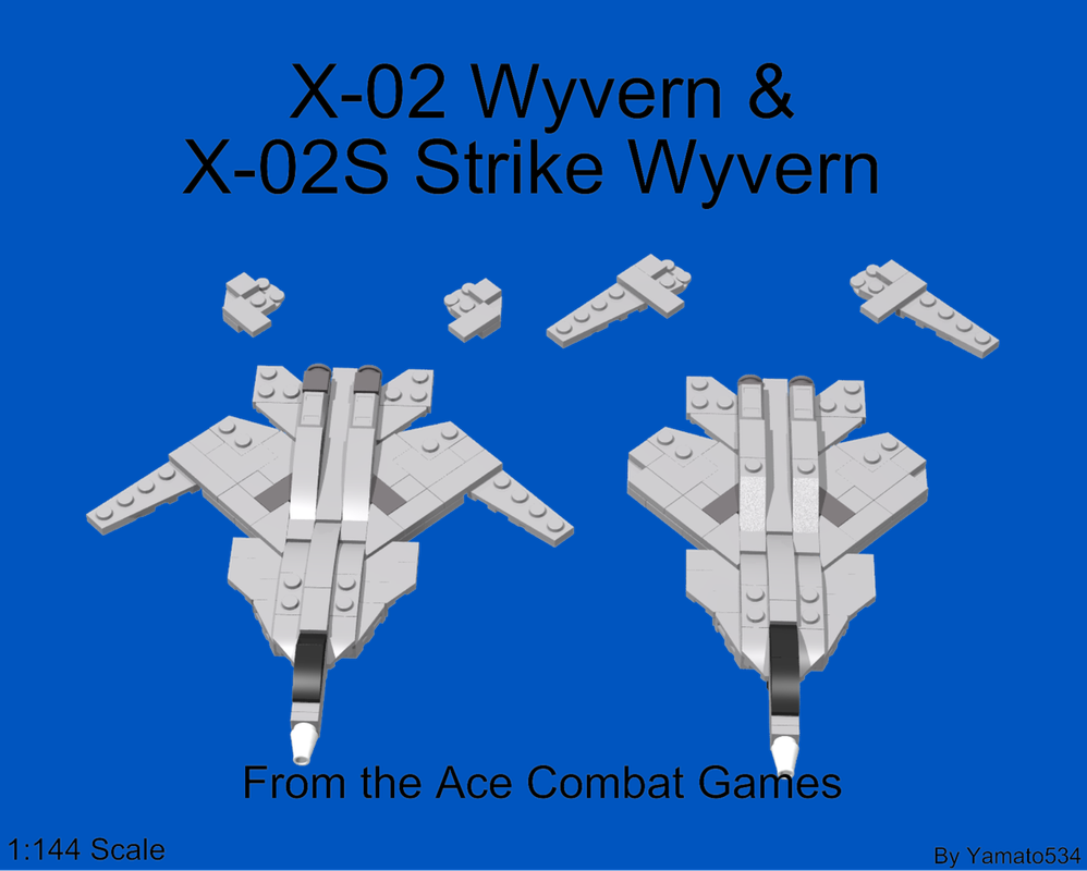 Lego X-02 Wyvern and X-02S Strike Wyvern(From the Ace Combat Games, 1:144 Scale)(V2)