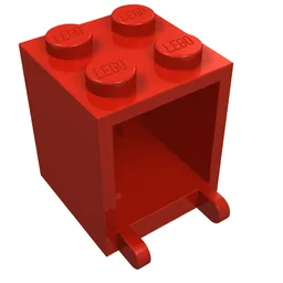 Box 2 x 2 x 2 [Solid Studs] / Red