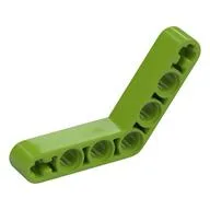 Technic Beam 1 x 7 Bent (4 - 4) Thick / Lime