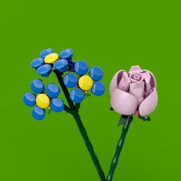 Forget Me Nots & Pink Rose