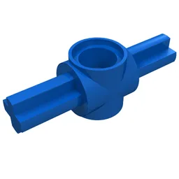Technic Pin Connector Hub with 2 Axles / Blue