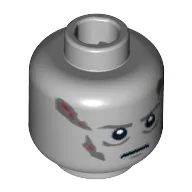 Minifig Head Darth Vader, Scars Gray Left & Right, Gray Eyebrows, White Pupils Print / Light Bluish Gray