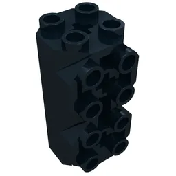 Brick Special Octagonal 2 x 2 x 3 1/3 with Side Studs / Black