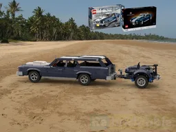 1973 Ford LTD Country Squire with 70s Jet Ski on Trailer (from 10265, 10357)