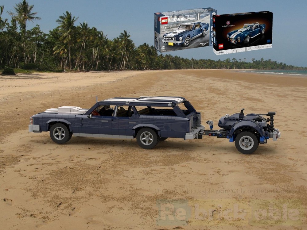 Lego 1973 Ford LTD Country Squire with 70s Jet Ski on Trailer (from 10265, 10357)