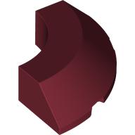 Lego Brick Round Corner 4 x 4 x 1 with Bottom Cut Outs, No Studs, Flat Top / Dark Red
