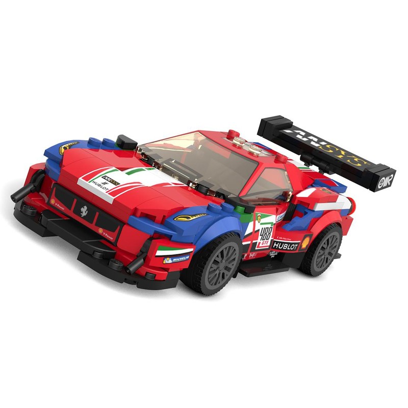 Lego Ferrari 488 GTE in 8 stude wide style