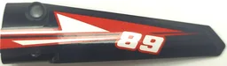 Technic, Panel Fairing # 5 Long Smooth, Side A with Red and White Triangles and Number 68 Pattern (Sticker) - Set 42089