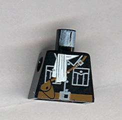 Lego Torso Shirt with Buttons and Pockets, Brown Belt with Buckle, White Scarf, Strap with Pouch Pattern