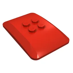 Brick Curved 6 x 4 x 2/3 Quad Curved with 2 x 2 Studs / Red