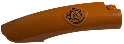Lego Wedge 10 x 2 x 2 Left with Black Wood Grain and Knot Pattern (Sticker) - Set 42652