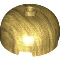 Brick Round 3 x 3 Dome with Center Stud / Pearl Gold