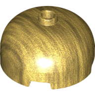 Lego Brick Round 3 x 3 Dome with Center Stud / Pearl Gold