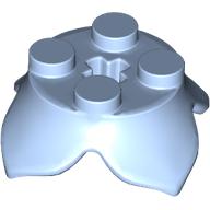 Lego Plant, Leaves, Round 2 x 2 x 2/3 with + Axle Hole and 4 Leaf Extensions / Bright Light Blue