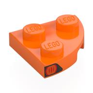 Lego Plate Round Corner 2 x 2 with Red Tail Light print