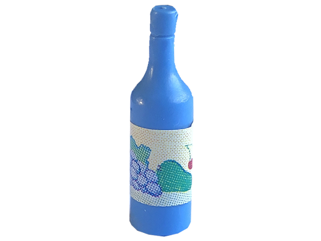 Lego Scala Accessories Bottle Wine with Label with Grapes and Cherries Pattern (Sticker) - Set 3243