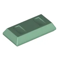 Tile Special 1 x 2 with Sloped Walls AKA Money / Gold Bar [Ingot] / Sand Green