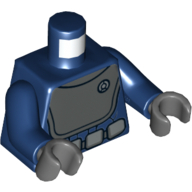 Lego Torso Uniform with Dark Bluish Gray Chest and Belt Print (Admiral Raddus), Dark Blue Arms, Dark Bluish Gray Hands / Dark Blue