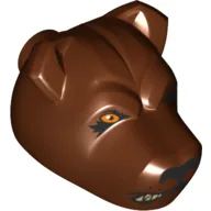Animal Body Part, Dog Head with One Eye Open Print (Fluffy) / Reddish Brown