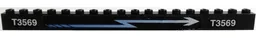 Stickered Assembly 18 x 1 with White 'T3569' and Zigzag Arrow Pattern Model Right Side (Stickers) - Sets 4560 / 4561