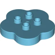 Duplo Flower 4 x 4 x 1 with 4 Top Studs / Medium Azure