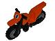 Lego Motorcycle Dirt Bike with Black Chassis (Long Fairing Mounts) and Light Bluish Gray Wheels with Number 8 Pattern (Sticker) - Set 4433