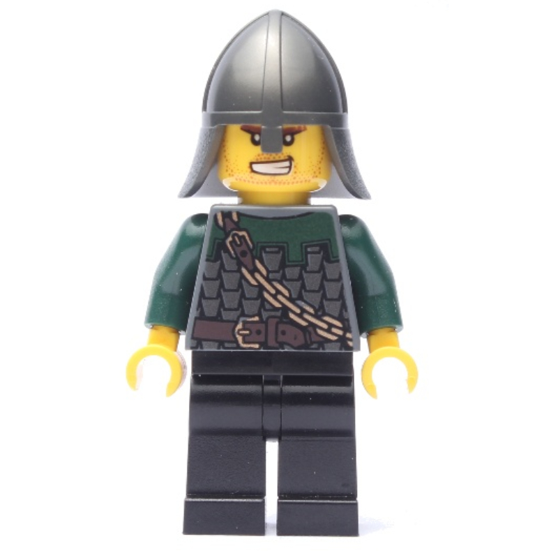 Lego Dragon Knight, Dark Green, Helmet, Angry