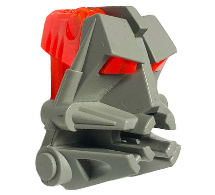 Lego Bionicle Head Connector Block 3 x 4 x 1 2/3 with Trans-Neon Orange Eye / Brain Stalk (32553 / 32554)