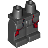 Lego Hips and Black Legs with Dark Red Coattails Outline Print / Black