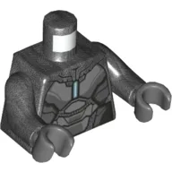 Torso, Armor, Gray Panels and Bright Light Blue Line Print, Pearl Titanium Arms, Dark Bluish Gray Hands / Pearl Titanium