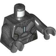 Lego Torso Armor, Gray Panels and Bright Light Blue Line print, Pearl Titanium Arms, Dark Bluish Gray Hands / Pearl Titanium