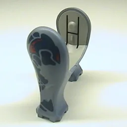 Animal Body Part, Dinosaur, Legs Short, Dark Gray, Red, Blue Print / Sand Blue