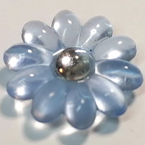 Lego Clikits Icon, Flower 2 x 2 Large with 10 Petals and Pin, Trans-Clear Center Cabochon