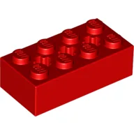 Brick Special 2 x 4 with 3 Axle Holes / Red