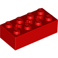 Lego Brick Special 2 x 4 with 3 Axle Holes / Red