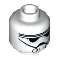 Minifig Head AT-DP Pilot / Imperial Driver, Goggles and Breathing Mask Print / White