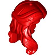 Lego Hair Long, Wavy with Lock on Side / Red