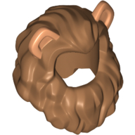 Lego Hair Lion's Mane with Ears Nougat Print / Medium Nougat