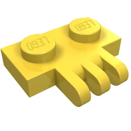 Hinge Plate 1 x 2 with 3 Fingers On Side / Yellow