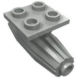 Engine, Strakes, 2 x 2 Thin Top Plate / Light Gray
